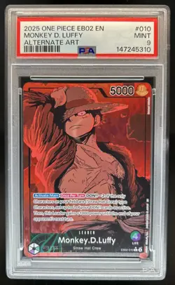 2025 One Piece Anime 25th Monkey D. Luffy Alternate Art #EB02-010 PSA 9 - Image 1