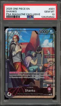 One Piece CCG Shanks PSA Magazine Exclusive Promo OP09-001 PSA 10 Gem Mint - Image 1