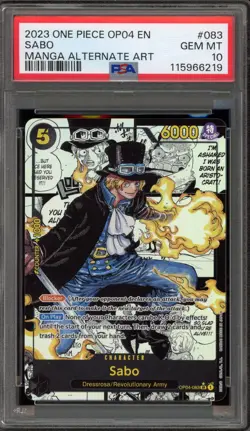 One Piece CCG Sabo Manga Alternate Art OP04-083 PSA 10 Gem Mint - Image 1