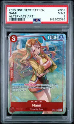 2025 ONE PIECE STARTER DECK ST21-EX GEAR 5 ALTERNATE ART #009 NAMI PSA 9 - Image 1
