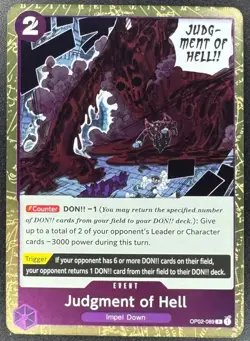 One Piece TCG English Paramount War OP02-089 Judgment of Hell - Event NM - Image 1