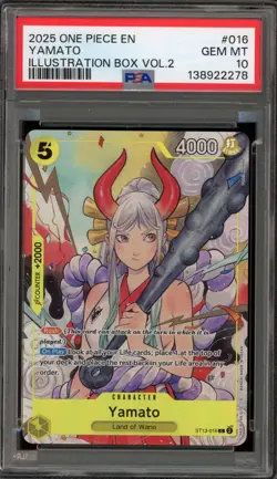 One Piece CCG Yamato Illustration Bx. Vol. 2 ST13-016 PSA 10 Gem Mint - Image 1