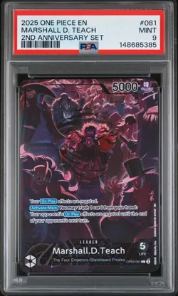 2025 ONE PIECE ENGLISH VERSION 2ND ANV SET #081 MARSHALL D. TEACH PSA 9 - Image 1