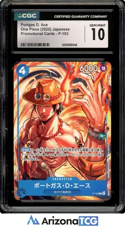 One Piece 2025 Portgas D. Ace P-103 One Piece Japanese Promo GEM MINT CGC 10 - Image 1
