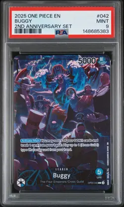 2025 ONE PIECE ENGLISH VERSION 2ND ANV SET #042 BUGGY PSA 9 - Image 1