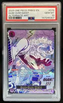 2025 One Piece The Best V2 Gum-Gum Giant Alt Art #OP09-078 PSA 10 - Image 1
