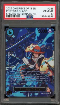 One Piece CCG Portgas.D.Ace Special Alternate Art EB02-028 PSA 10 Gem Mint - Image 1