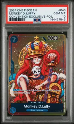 2024 ONE PIECE PROMOS CONVENTION EXCLUSIVE-FOIL #043 MONKEY D. LUFFY PSA 10 - Image 1