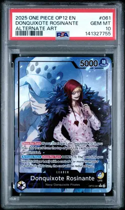 2025 ONE PIECE OP12-LEGACY OF THE MASTER #061 DONQUIXOTE ROSINANTE PSA 10 - Image 1