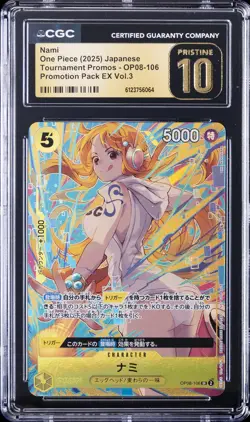 2025 ONE PIECE TOURNAMENT PROMOS JPN #OP08-106 NAMI CGC 10 PRISTINE - Image 1