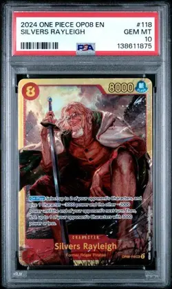 SILVERS RAYLEIGH 2024 One Piece OP08-118 Two Legends PSA 10 GEM *hl - Image 1