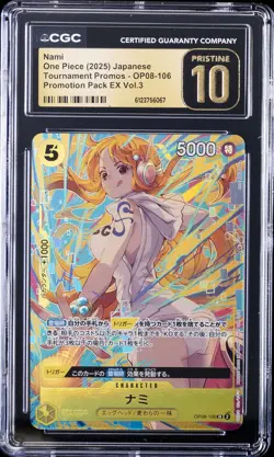 2025 ONE PIECE TOURNAMENT PROMOS JPN #OP08-106 NAMI CGC 10 PRISTINE - Image 1