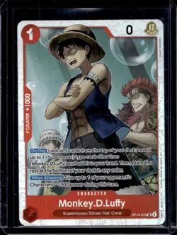 2026 One Piece Azure Sea's Seven Monkey D. Luffy Super Rare #OP14-013 - Image 1