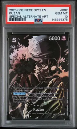 2025 ONE PIECE OP12-LEGACY OF THE MASTER SPECIAL ALTERNATE ART #082 KUZAN PSA 10 - Image 1