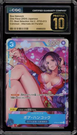 One Piece CCG Boa Hancock Best Sel. Vol. 2 JPN Alt Art ST03-013 CGC 10 Pristine - Image 1