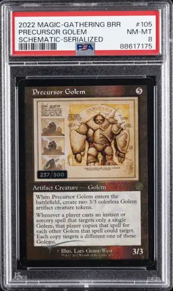 2022 MTG THE BROTHERS' WAR RETRO ARTIFACTS #105 PRECURSOR GOLEM 237/500 PSA 8 - Image 1