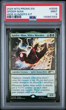 2025 MTG PROMOS WEB-SLINGER'S KIT #0008 SPIDER-MAN MILES MORALES PSA 9 - Image 1