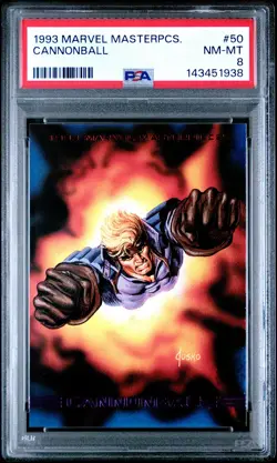 1993 MARVEL MASTERPIECES #50 CANNONBALL PSA 8 - Image 1