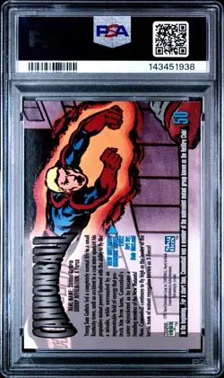 1993 MARVEL MASTERPIECES #50 CANNONBALL PSA 8 - Image 2