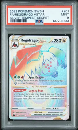 2022 POKEMON SWORD & SHIELD SILVER TEMPEST SECRET FULL ART/REGIDRAGO VSTAR PSA 9 - Image 1