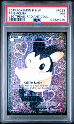 Emolga Pokemon Black & White Legendary Treasures Radiant PSA 7 - Image 1