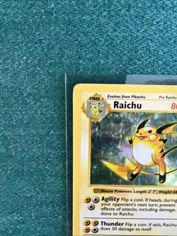 Pokemon TCG Raichu Holo Rare Shadowless Base Set 14/102 MP+ - Image 3