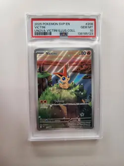 2025 Pokemon SVP EN - Victini - Unova Illustration Collection #208 - PSA 10 - Image 1
