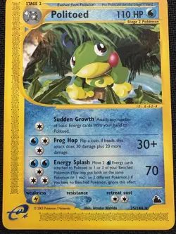 Pokemon TCG Politoed Skyridge 25/144 Rare Near Mint NM E Series Reader WOTC 2003 - Image 1