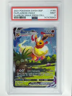 2021 Pokemon SWSH Flareon VMAX Premium Collection Flareon VMAX BSP #SWSH180 PSA9 - Image 1