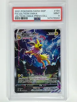 2021 Pokemon SWSH Jolteon VMAX Premium Collection Jolteon VMAX BSP #SWSH184 PSA9 - Image 1