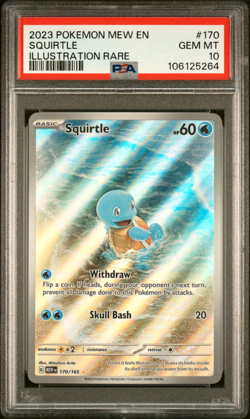 PSA 10 GEM MINT Squirtle Illustration Rare 170/165 SV Pokemon 151 2023 English - Image 1