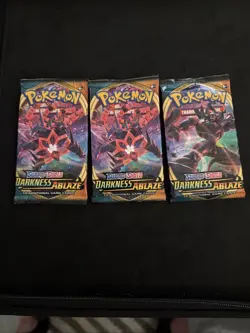 Pokemon Darkness Ablaze Booster Pack Factory Sealed Lot Of 3 - Image 1