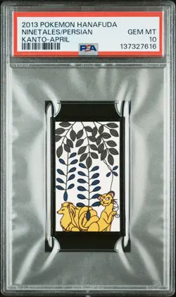 2013 POKEMON HANAFUDA KANTO APRIL NINETALES/PERSIAN PSA 10 - Image 1