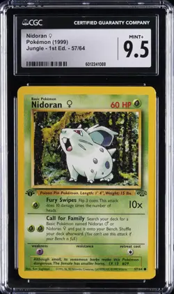 1999 POKEMON JUNGLE 1ST ED #57/64 NIDORAN CGC 9.5 - Image 1