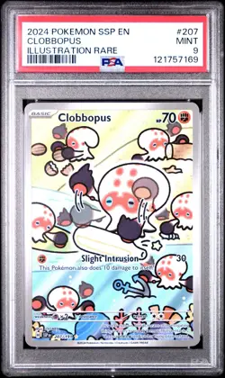2024 POKEMON SSP EN-SURGING SPARKS #207 CLOBBOPUS ILLUSTRATION RARE PSA 9 - Image 1