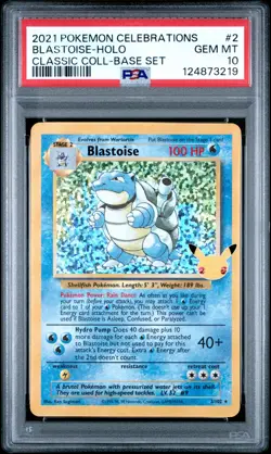 2021 POKEMON CELEBRATIONS CLASSIC COLL #2 BLASTOISE-HOLO PSA 10 - Image 1