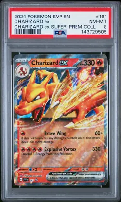 2024 POKEMON SUPER-PREMIUM COLLECTION PROMO #161 CHARIZARD EX PSA 8 - Image 1