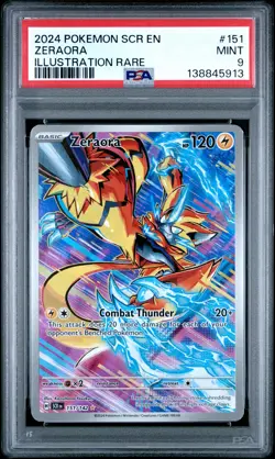 2024 POKEMON SCR EN-STELLAR CROWN ILLUSTRATION RARE #151 ZERAORA PSA 9 - Image 1