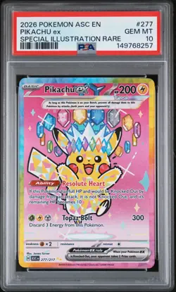 2026 POKEMON ASC EN-ASCENDED HEROES SPECIAL ILLUSTRATION RARE PIKACHU EX PSA 10 - Image 1