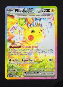Pokemon Pikachu EX 238/191 Sv08: Surging Sparks Special Illustration Rare NM - Image 1