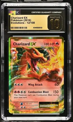 POP 17 Pokemon Charizard EX (2016) Evolutions 12/108 CGC PRISTINE 10 PSA BLACK - Image 1
