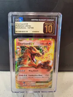 POP 17 Pokemon Charizard EX (2016) Evolutions 12/108 CGC PRISTINE 10 PSA BLACK - Image 3