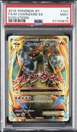 2016 POKEMON XY EVOLUTIONS #101 FULL ART/M CHARIZARD EX PSA 9 - Image 1
