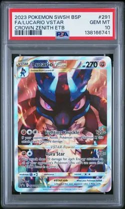 2023 POKEMON SWSH CROWN ZENITH ELITE TRAINER BOX FULL ART/LUCARIO VSTAR PSA 10 - Image 1