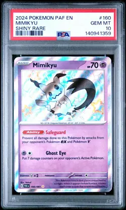 2024 POKEMON PAF EN-PALDEAN FATES SHINY RARE #160 MIMIKYU PSA 10 - Image 1
