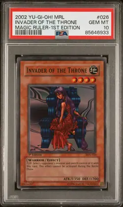 Invader Of The Throne MRL-026 1st Edition Super Rare Yugioh PSA 10 *933 - Image 1