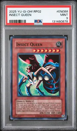 2025 YU-GI-OH! RP02-RETRO PACK 2 #EN088 INSECT QUEEN PSA 9 - Image 1