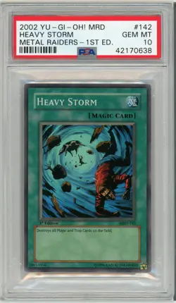 Heavy Storm MRD-142 1st Edition Super Rare Yugioh PSA 10 *638 - Image 1