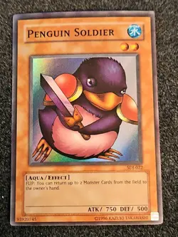 Yugioh Penguin Soldier SDJ-022 Super Rare Unl NM - Image 1