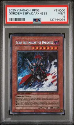 2025 YU-GI-OH! RP02-RETRO PACK 2 #EN000 GORZ THE EMISSARY OF DARKNESS PSA 9 - Image 1